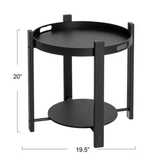Hello Honey&reg; Black Chic Fir Wood & Metal Tray Table {8}