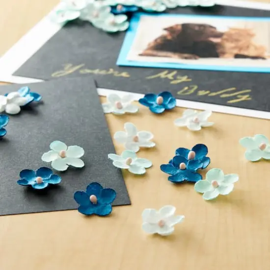 Blue Paper Flowers by Recollections&trade;, 120ct. {3}