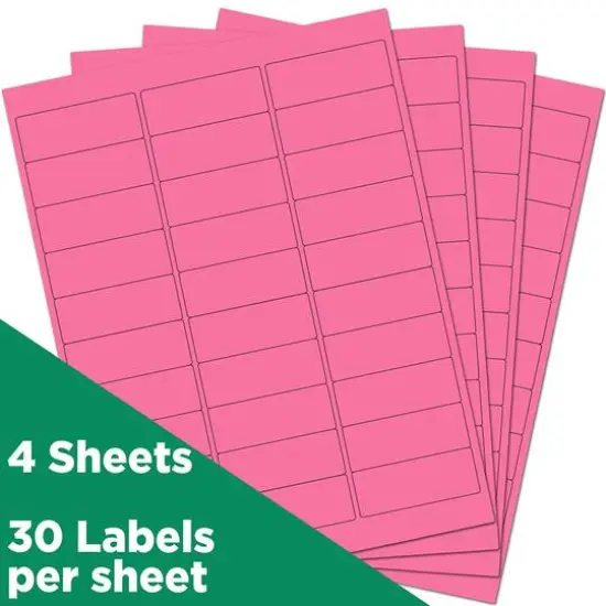 JAM Paper Standard Mailing Return Address Labels Ultra Pink {4}