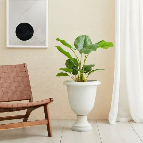 Glitzhome&reg; 21.5" Eco-Friendly Oversized Faux Terrazzo Goblet Planters, 2ct. White {5}