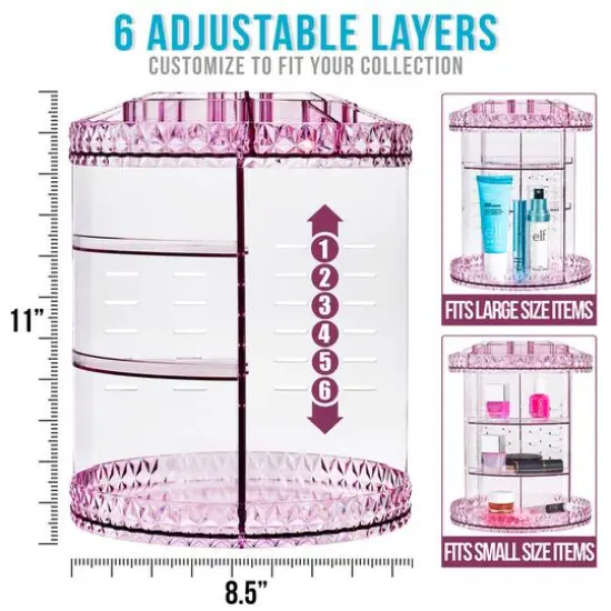 Sorbus Purple Rotating Makeup Organizer {6}