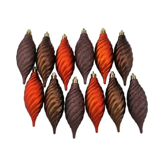 125ct. Chocolate Brown & Burnt Orange Shatterproof 4-Finish Christmas Ornaments {11}