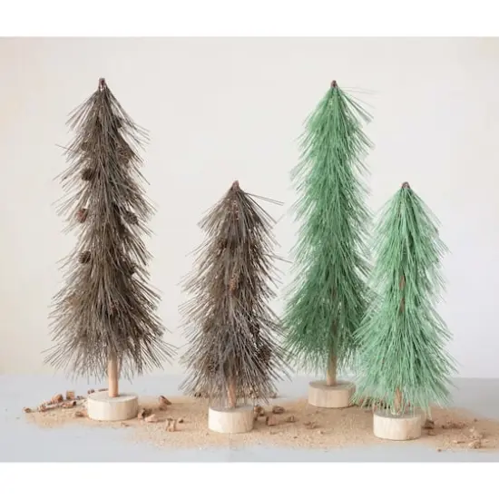 Hello Honey&reg; 21" Green Plastic Tree with Wood Base {3}