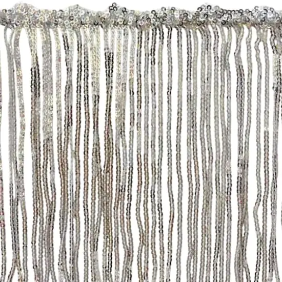 6.5" Sequin Fringe Trim by Celebrate It&reg; Silver {3}
