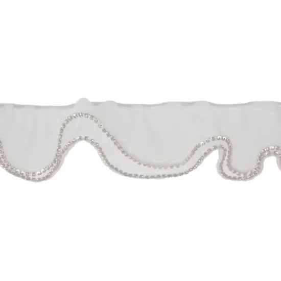 3.3" White Sheer Pleat with Rhinestone Trim by Celebrate It&reg; {3}