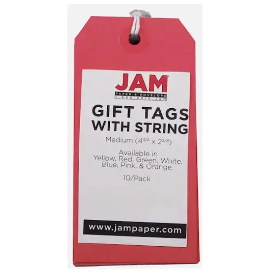 JAM Paper Medium Gift Tags with String Red {4}
