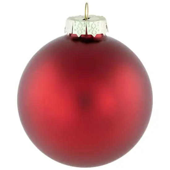96ct. Shiny & Matte Red Glass Ball Ornaments {7}