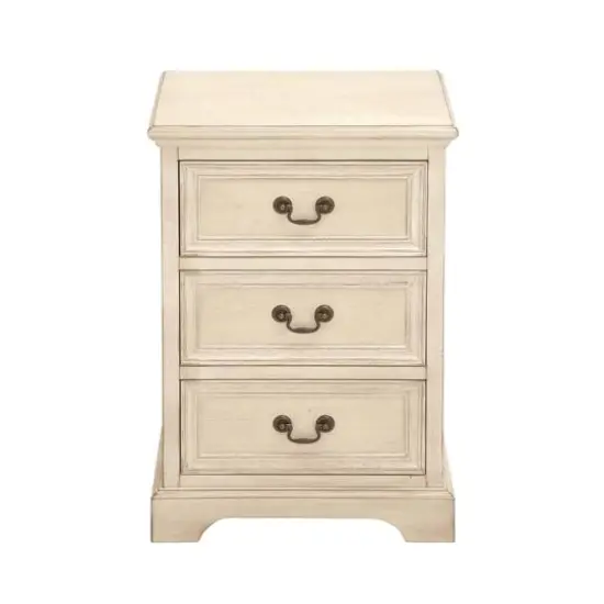 Cream Wood Traditional Accent Table, 25" x 17" x 14" {1}