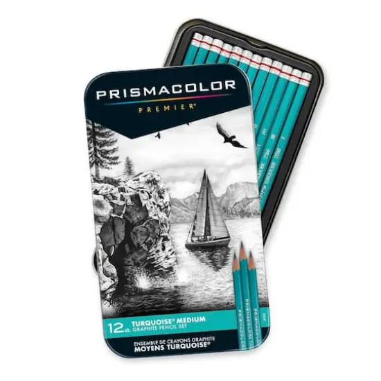 Prismacolor&reg; Premier&reg; Turquoise Medium Graphite Pencil Set {5}