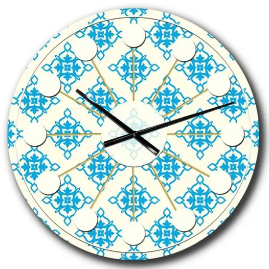 Designart 'Retro Ornamental Pattern I Mid-Century Modern Wall Clock {1}