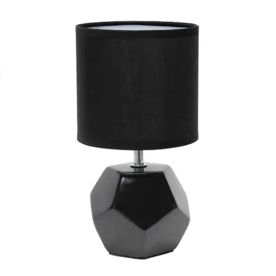 Simple Designs Round Prism Mini Table Lamp Black {1}