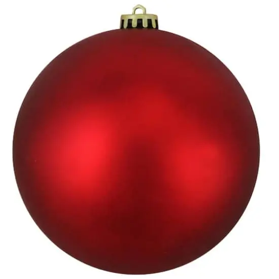 8" Red Shatterproof Matte Commercial Christmas Ball Ornament {1}