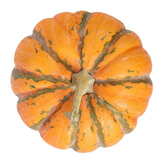 8.5" Orange & Green Speckled Decorative Pumpkin by Ashland&reg; {3}
