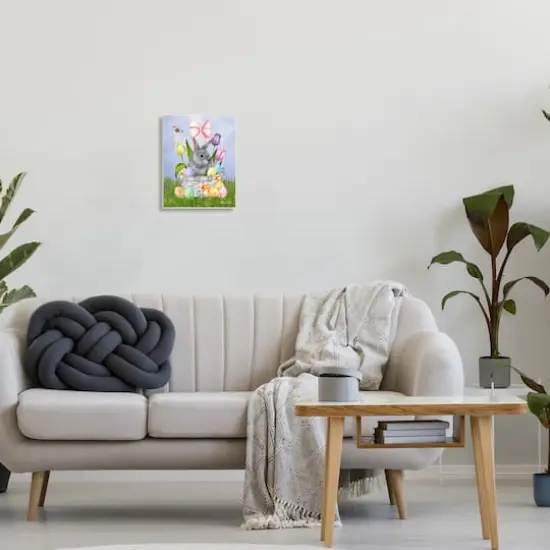 Stupell Industries Pastel Bunny Rabbit Basket Easter Egg Baby Chicks Wall Plaque Art {3}