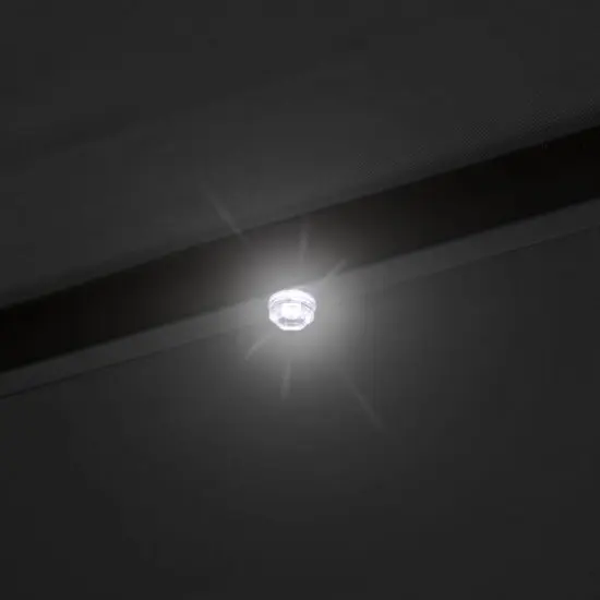 9ft. Solar Lighted Outdoor Patio Market Umbrella Black {6}