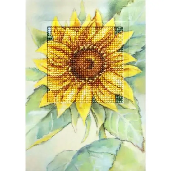 Orchidea Complete Counted Cross Stitch Kit - Greetings Card Sunflower {1}