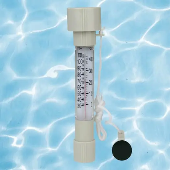 Swim Central 8" White HydroTools Buoy Pool and Spa Thermometer {3}