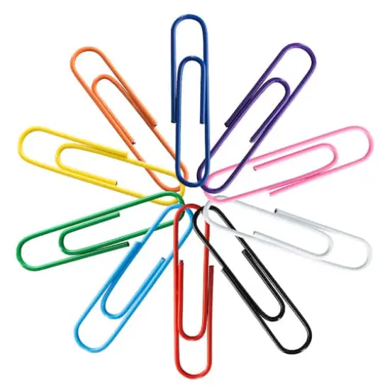 JAM Paper 2" Assorted Color Jumbo Paper Clips, 10 Packs of 75 {5}