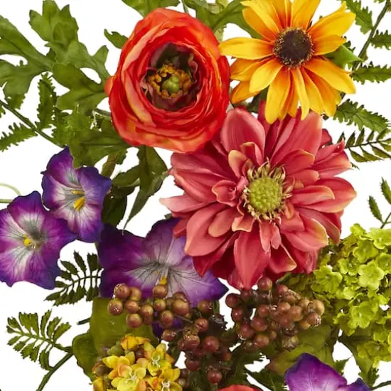 24'' Garden Flower Teardrop Swag {4}