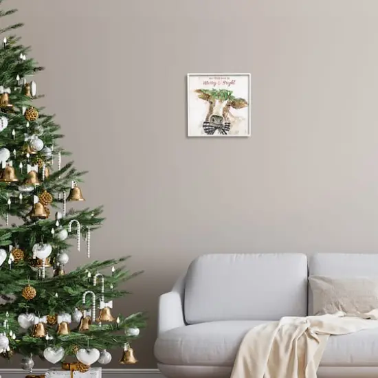 Stupell Industries Merry & Bright Holiday Cattle Framed Giclee Art White {3}