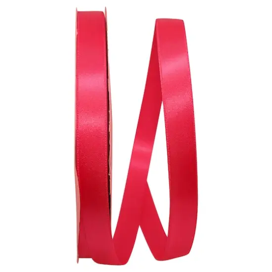 JAM Paper 5/8" x 100yd. Double Face Satin Allure Ribbon Shocking Pink {1}
