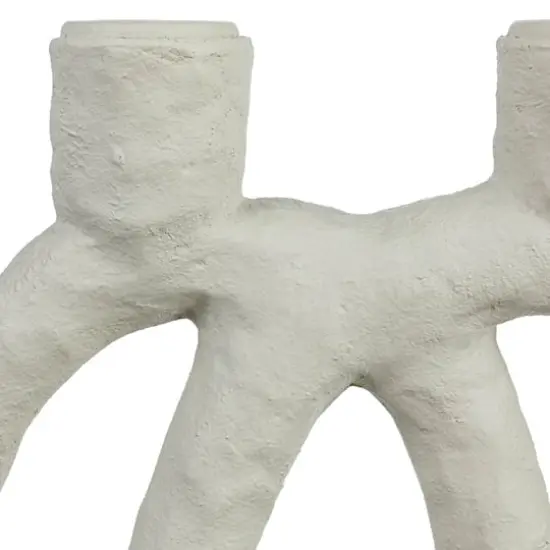 Hello Honey&reg; 12" Ivory Modern Sculptural Double Taper Candle Holder {4}
