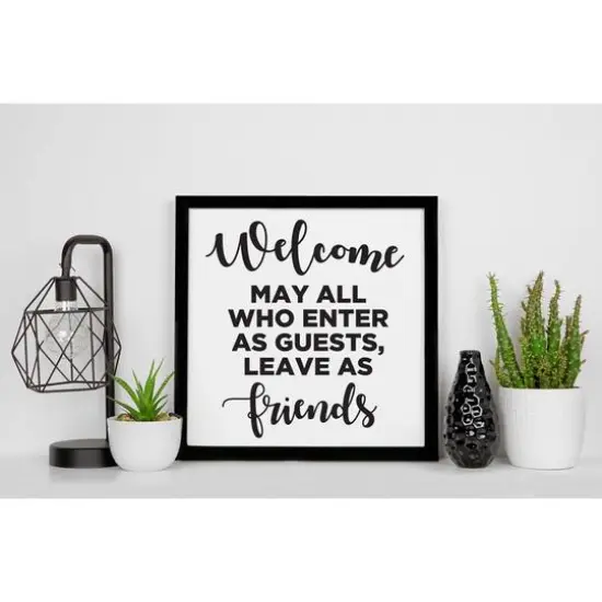 Leisure Arts&reg; Vinyl Matte Black Enter as Guests, Leave as Friends Decal {3}