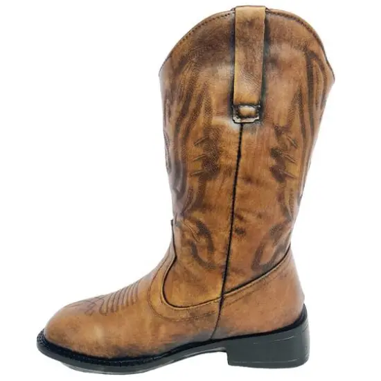 Santa's Workshop 12.5" Cold Cast Brown Cowboy Boot Planter {1}