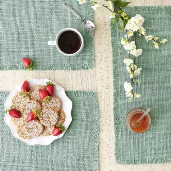 DII&reg; Basket Fringe Placemats, 4ct. Jadeite {6}