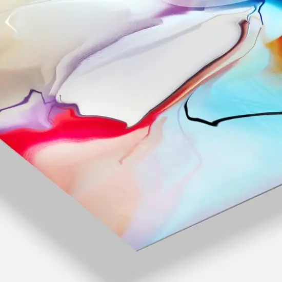 Designart 'Creative Flower In Multiple Colors Farmhouse Rectangular Wall Clock {4}