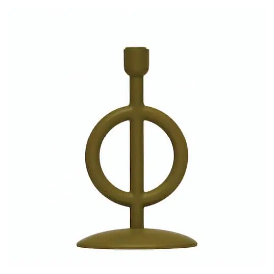 Hello Honey&reg; 15" Green Circle Taper Candle Holder {1}