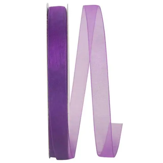 JAM Paper 5/8" x 100yd. Chiffon Mono Sheer Ribbon Eggplant {1}