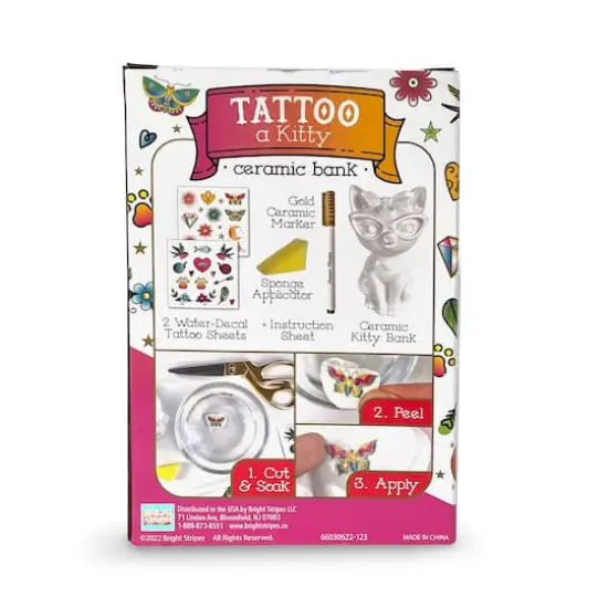 Bright Stripes Tattoo A Ceramic Kitty Bank Activity Kit {7}