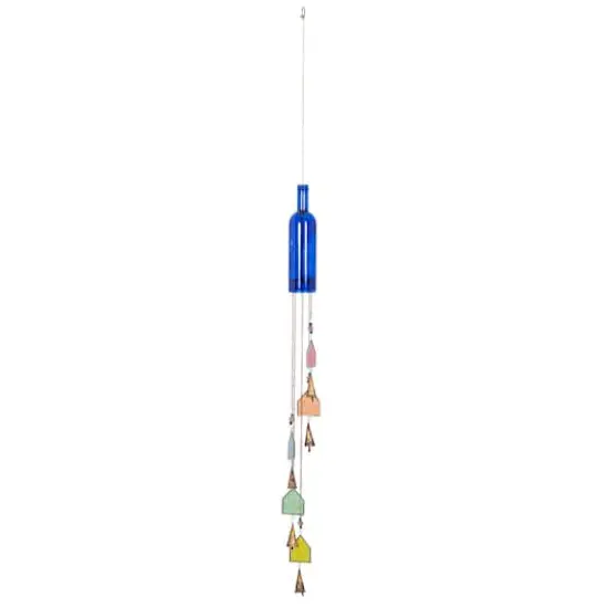 41" Blue Glass Eclectic Windchime {1}