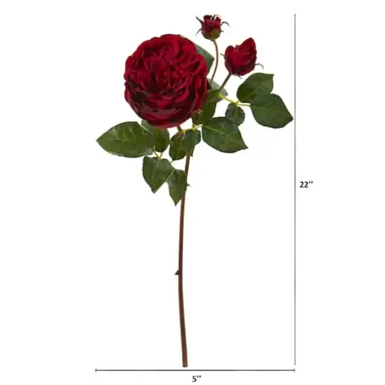 Rose Artificial Flower Stems, 6ct. Dark Red {3}