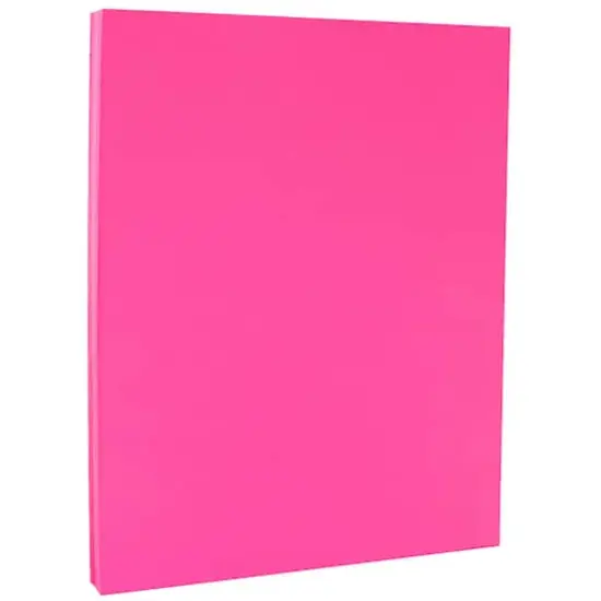 JAM Paper Brite Hue 8.5" x 11" 65lb. Cover Cardstock Pack, 250 Sheets Ultra Fuchsia Pink {1}