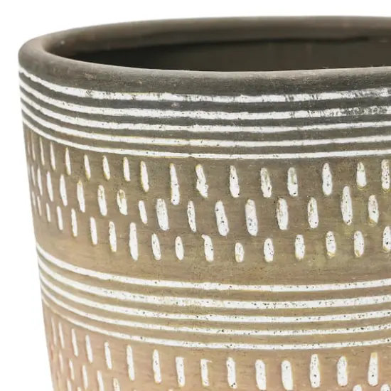 Hello Honey&reg; 7" Debossed Stoneware Planter {8}
