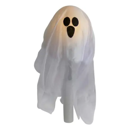 30" LED Lighted White Ghost Outdoor Halloween Lawn Stakes Set, 6ct. {4}