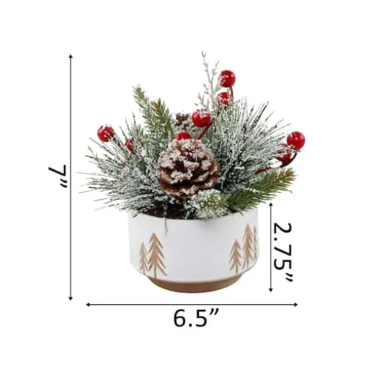 Christmas Mix IN 4.25" Ceramic Reverse Tree Pot {3}