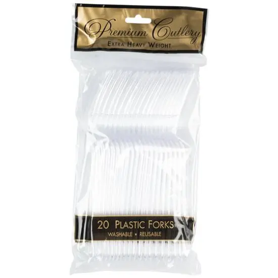 JAM Paper Clear Premium Plastic Forks, 20ct. {3}