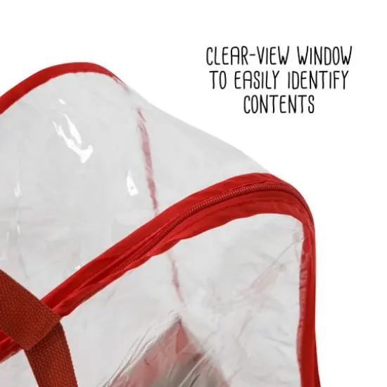 Honey Can Do 30" Red Clear-View Christmas Storage Bags with Handles, 2ct. {5}