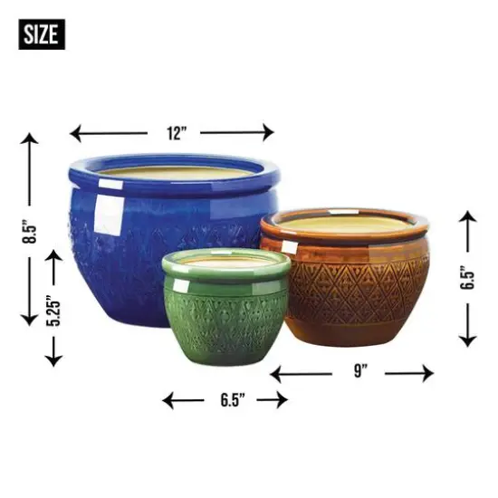 3 Jewel-Tone Flower Pot Set {10}