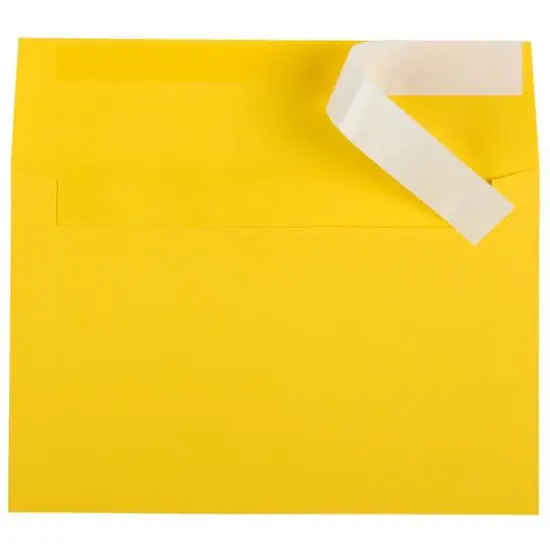 JAM Paper 6" x 9" Colored Peel & Seal Invitation Envelopes, 100ct. Yellow Recycled {4}
