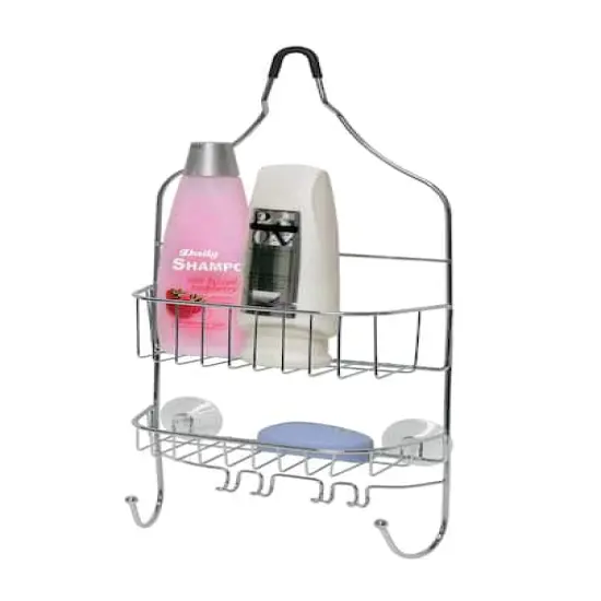 Bath Bliss Chrome Contoured Head Design Shower Caddy {3}