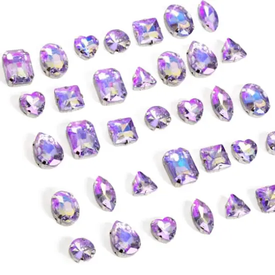 CousinDIY Silver Mocha Light Amethyst AB Glass Sew-On Rhinestones, 38ct. {4}