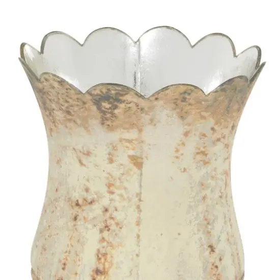 Set of 2 Brown Glass Rustic Candle Holder, 7.5", 9" {4}