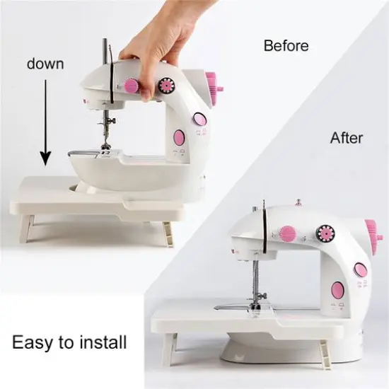 Haitral&trade; Cute Pink Flex-Speed Double-Thread Cordless Sewing Machine with Built-In Table {4}