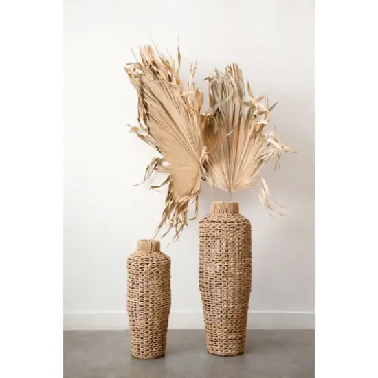 Hello Honey&reg; 22" Handwoven Water Hyacinth & Rattan Floor Vase {5}