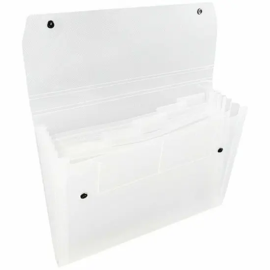 JAM Paper 9" x 13" Clear Plastic 6 Pocket Expanding Accordion File Folder, 2ct. {1}