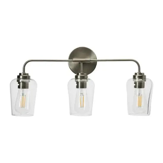 Hello Honey&reg; Robert Stevenson Lighting Holden Metal & Glass 3-Light Vanity Antique Nickel {1}